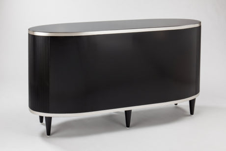 Artmax 2730-S Cabinet with Black Ribbed Sides and Silverleaf – back View