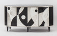 Artmax 2730-S Cabinet in Black Ribbed Sides and Silverleaf – Front View