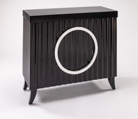 Artmax 4433-S Cabinet with Black Top and Mottled Espresso Finish – Angle View