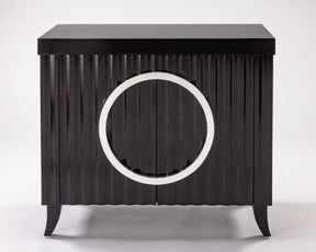Artmax 4433-S Black and Mottled Espresso Silverleaf Accent Cabinet – Front View