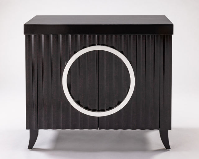 Artmax 4433-S Black and Mottled Espresso Silverleaf Accent Cabinet – Front View