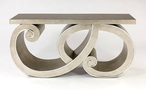 Artmax 4457-D Warm Silverleaf Console Table – Front View