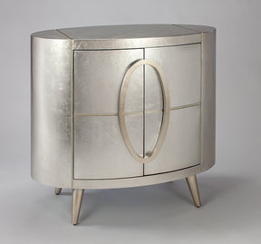 Artmax 4505-S Silverleaf Accent Cabinet with Oversize Pull – Front View