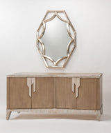 Artmax 4518-S Hand-Painted Four-Door Cabinet and Mirror – Front View