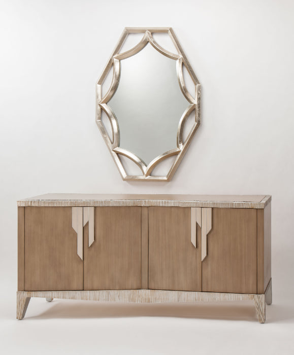 Artmax 4518-S Hand-Painted Four-Door Cabinet and Mirror – Front View