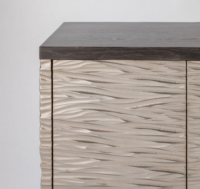 Artmax 4521-S Tobacco Oak and Silver Ripple Cabinet details