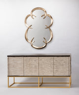 Artmax 4521-S-FM Tobacco oak and silver ripple cabinet and mirror front