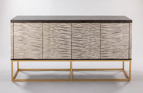 Artmax 4521-S Tobacco Oak and Silver Ripple Cabinet front