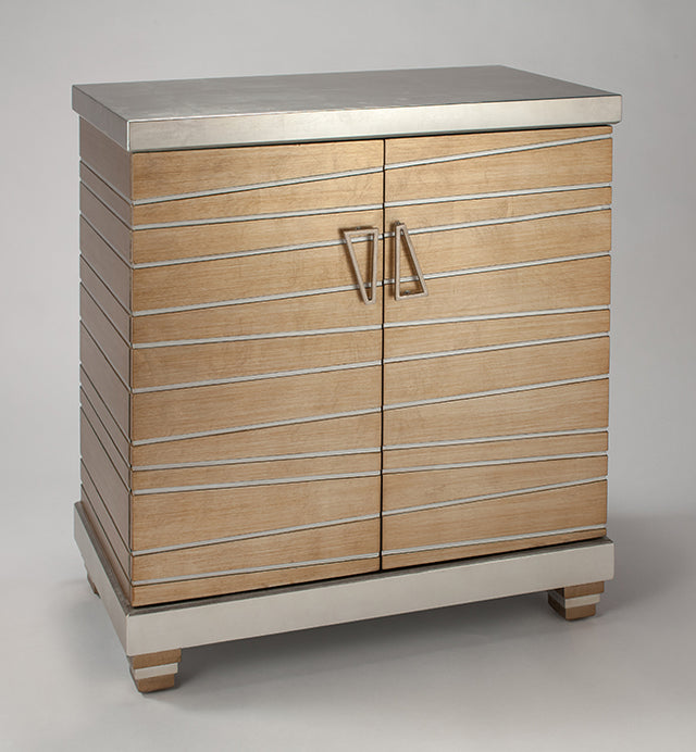 Artmax 8393-S Cabinet with Old World Silver and Gold Wash Finish – Angle View