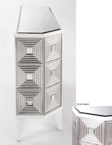 Artmax B1980-S Cabinet with White and Silverleaf Finish – Side View