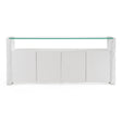 Ashley - Modern Glass + White Fiberglass Buffet - View Image 1