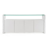 Ashley - Modern Glass + White Fiberglass Buffet - View Image 1