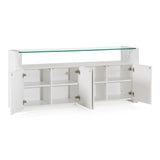 Ashley - Modern Glass + White Fiberglass Buffet - View Image 1