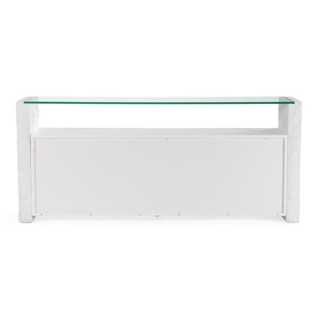 Ashley - Modern Glass + White Fiberglass Buffet - View Image 1