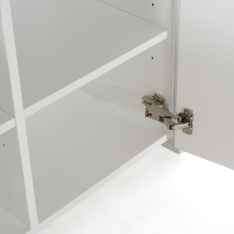 Ashley - Modern Glass + White Fiberglass Buffet - View Image 1