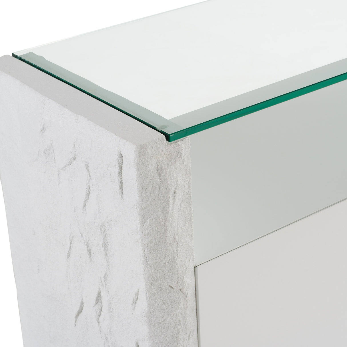 Ashley - Modern Glass + White Fiberglass Buffet - View Image 1