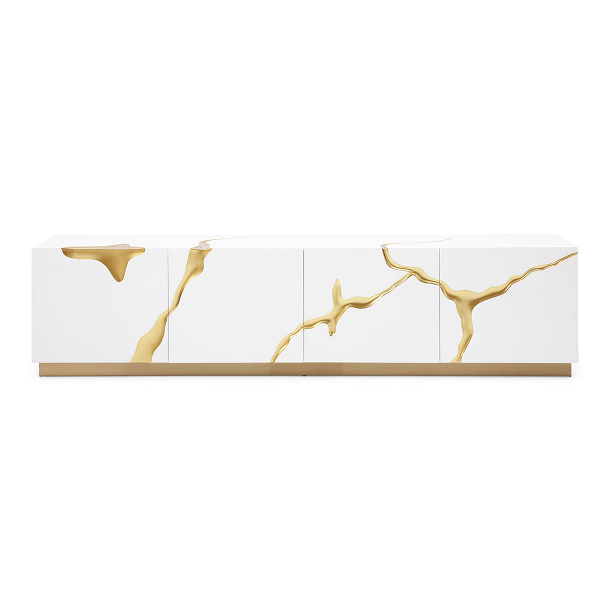 Modrest Aspen Modern White & Gold TV Stand