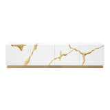 Modrest Aspen Modern White & Gold TV Stand