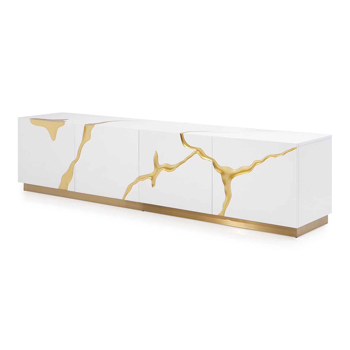 Modrest Aspen Modern White & Gold TV Stand