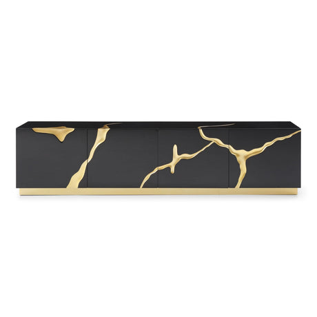 Modrest Aspen - Modern Black & Gold TV Stand