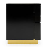 Modrest Aspen - Modern Wide Black and Gold Nightstand