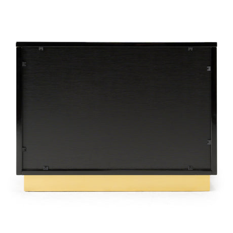 Modrest Aspen - Modern Wide Black and Gold Nightstand