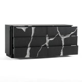 Modrest Aspen - Modern Matte Brown Ash & Silver Dresser