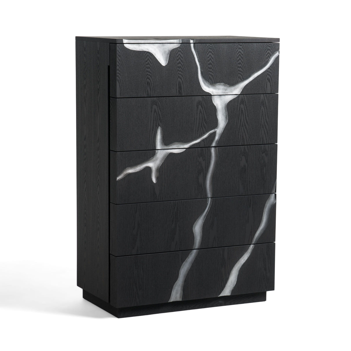 Modrest Aspen - Modern Matte Brown Ash & Silver Chest