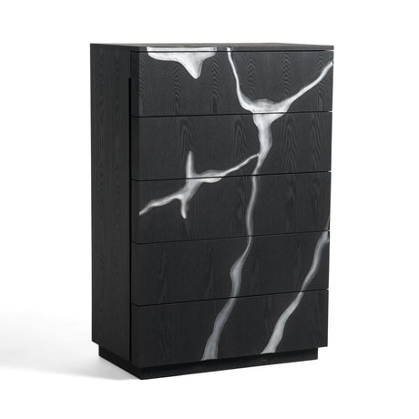 Modrest Aspen - Modern Matte Brown Ash & Silver Chest