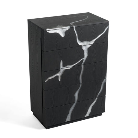 Modrest Aspen - Modern Matte Brown Ash & Silver Chest