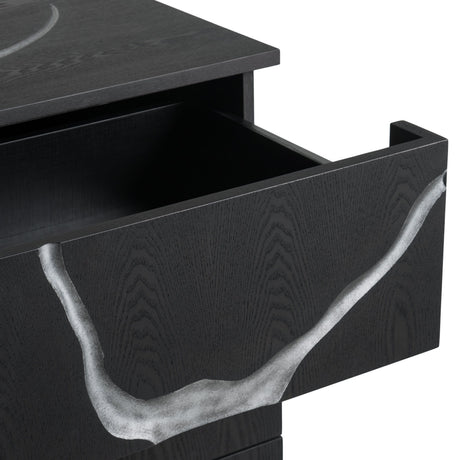 Modrest Aspen - Modern Matte Brown Ash & Silver Chest