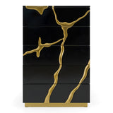 Aspen - Modern Black & Gold Wide Chest - View Image 1