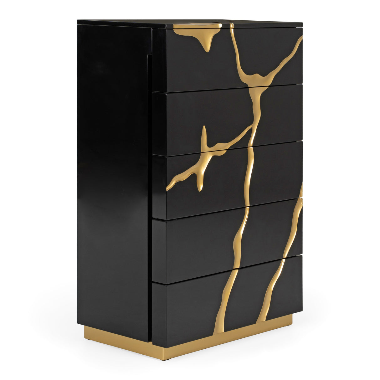 Aspen - Modern Black & Gold Wide Chest - View Image 1