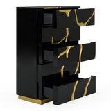 Aspen - Modern Black & Gold Wide Chest - View Image 1