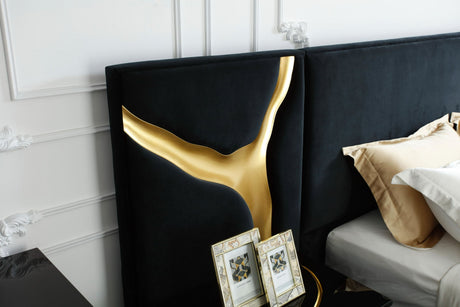 Aspen Modern Black Velvet & Gold 4-Piece Bedroom Set – VIG Furniture - sold by Home Elegance USA