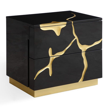 Aspen Modern Black Velvet & Gold 4-Piece Bedroom Set – VIG Furniture - sold by Home Elegance USA