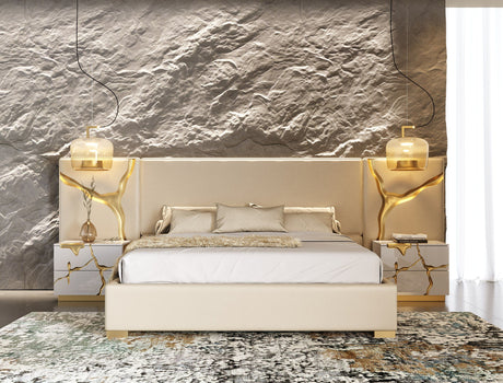 Aspen Modern Beige White Gold Bedroom Set – VIG Furniture - sold by Home Elegance USA