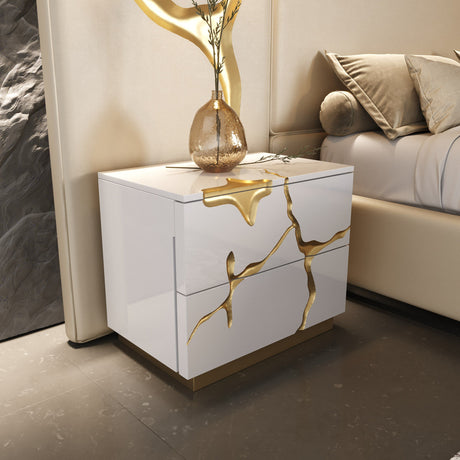 Aspen Modern Beige White Gold Bedroom Set – VIG Furniture - sold by Home Elegance USA