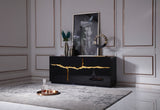 Modrest Aspen - Modern High Gloss Black & Gold Buffet - sold by Home Elegance USA