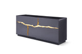 Modrest Aspen - Modern High Gloss Black & Gold Buffet - sold by Home Elegance USA
