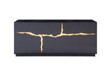 Modrest Aspen - Modern High Gloss Black & Gold Buffet - sold by Home Elegance USA