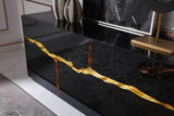 Modrest Aspen - Modern High Gloss Black & Gold Buffet - sold by Home Elegance USA