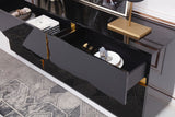 Modrest Aspen - Modern High Gloss Black & Gold Buffet - sold by Home Elegance USA