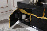 Modrest Aspen - Modern High Gloss Black & Gold Buffet - sold by Home Elegance USA