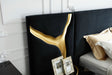Aspen - Eastern King Glam Black Velvet & Gold Bed - View Image 1