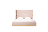 Sterling - Eastern King Modern Beige + Rose Gold Bed + Nightstands - View Image 1