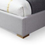 Eastern King Athena - Modern Light Grey Linen + Gold Bed