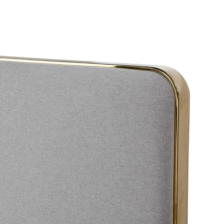 Eastern King Athena - Modern Light Grey Linen + Gold Bed