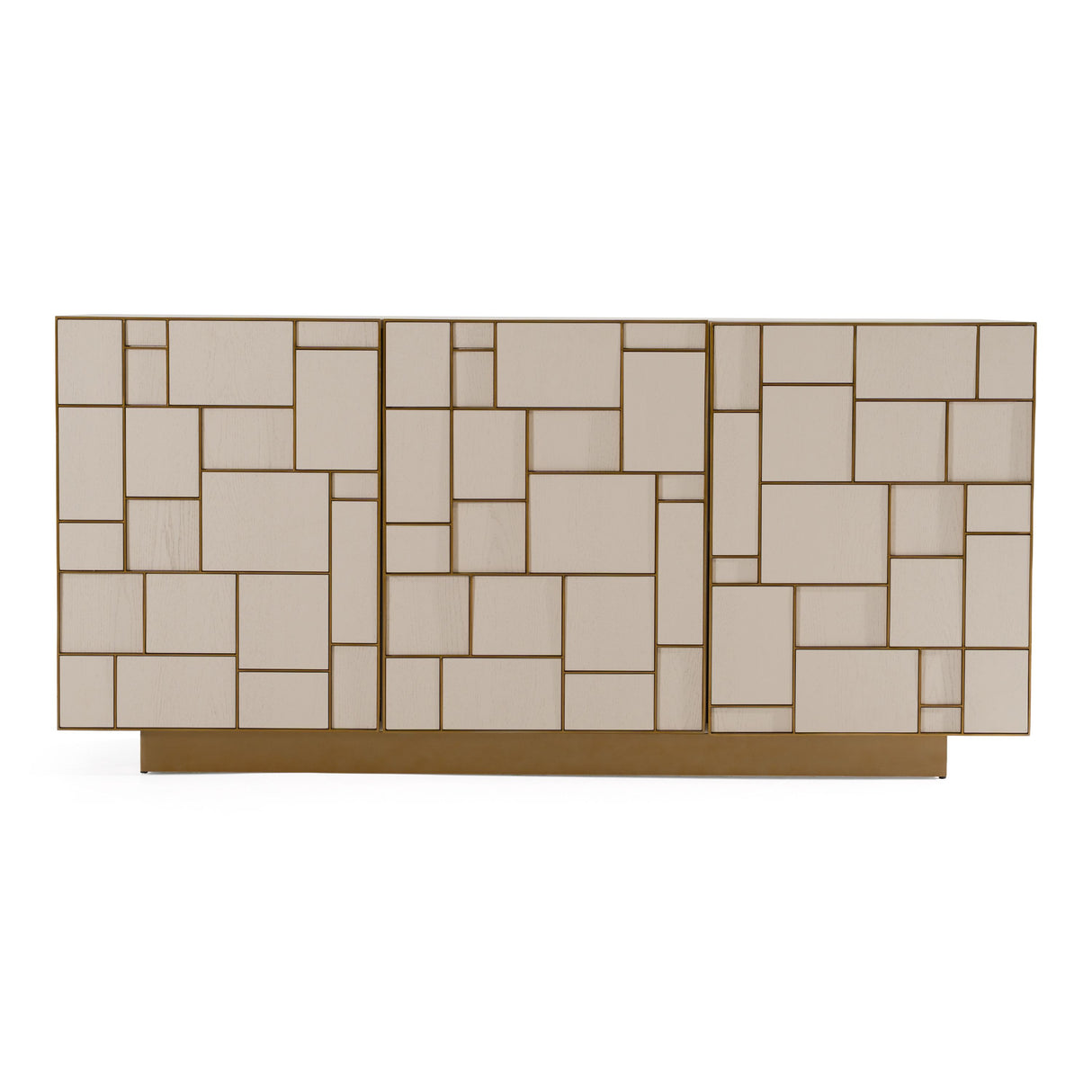 Modrest Auer - Mid-Century Modern Cream Ash + Gold Buffet