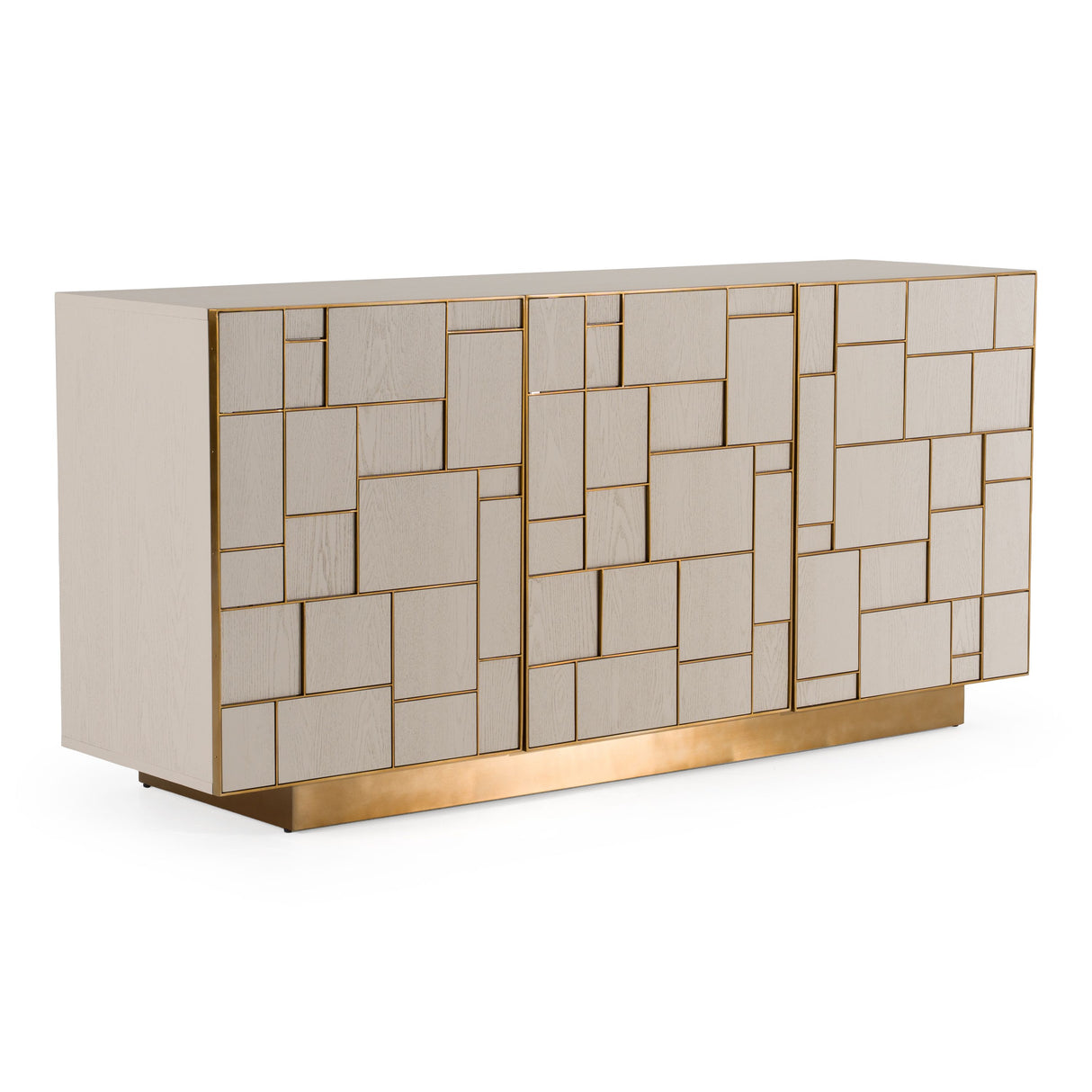 Modrest Auer - Mid-Century Modern Cream Ash + Gold Buffet